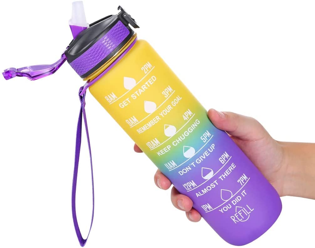 Motivational Water Bottle With Strap (1 Litre)